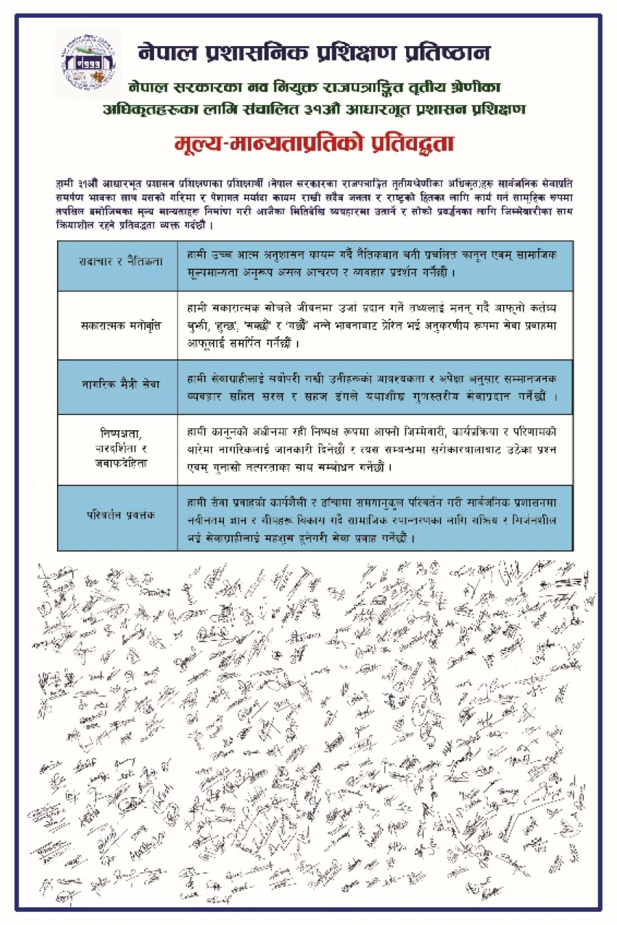 Integrity Summit 2017 signatures